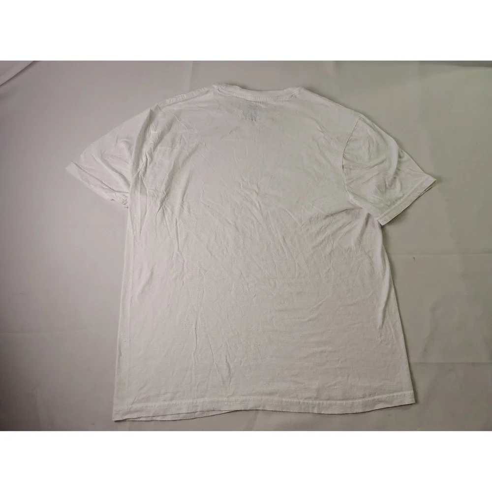 True Religion Brand Jeans Mens‎ White T Shirt Gold Foil Spellout Logo Medium M
